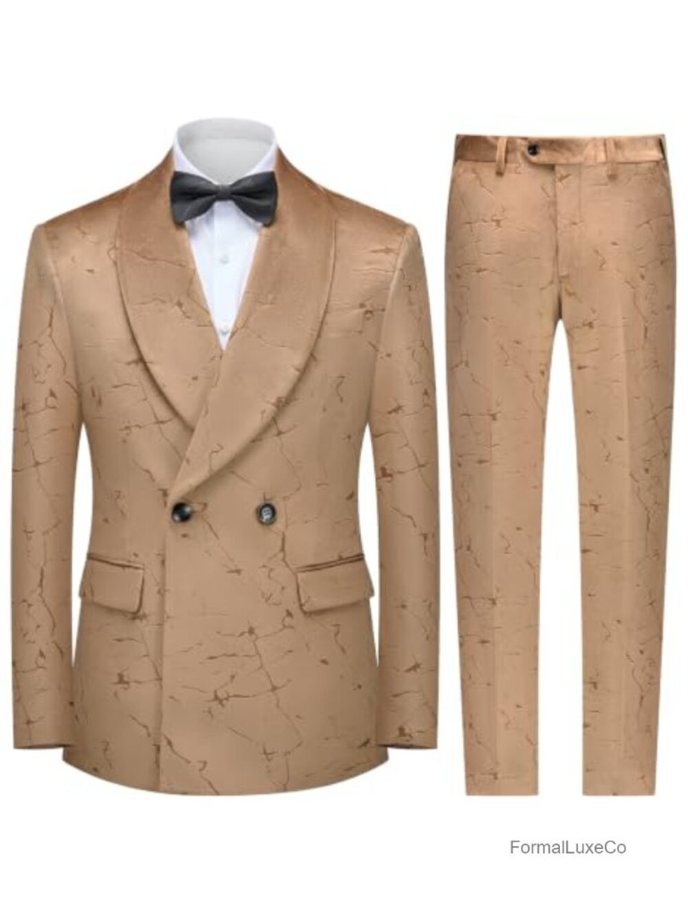 Men's Velvet Tuxedo 2-Piece Slim Fit Suit Set Shawl Lapel Wedding Formal
